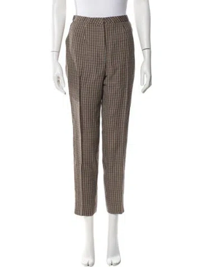 Pre-owned Escada Virgin Wool Straight Leg Pants In White