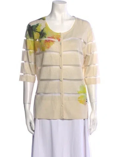 Pre-owned Escada Virgin Wool Striped Sweater