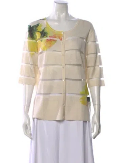 Pre-owned Escada Virgin Wool Striped Sweater