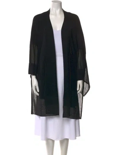 Pre-owned Escada Virgin Wool Striped Sweater In Black