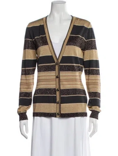 Pre-owned Escada Virgin Wool Striped Sweater In Multi