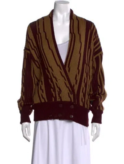 Pre-owned Escada Virgin Wool Striped Sweater In Multi