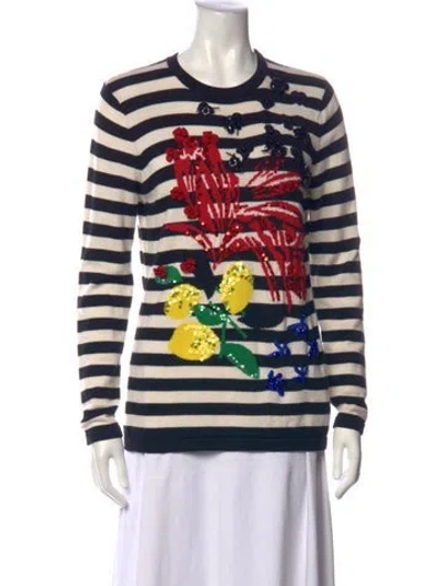 Pre-owned Escada Virgin Wool Striped Sweater In Multicolor