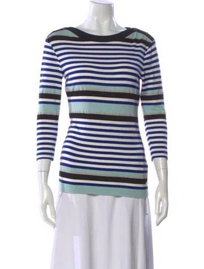 Pre-owned Escada Virgin Wool Striped T-shirt