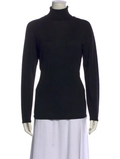 Pre-owned Escada Virgin Wool Turtleneck Sweater In Black