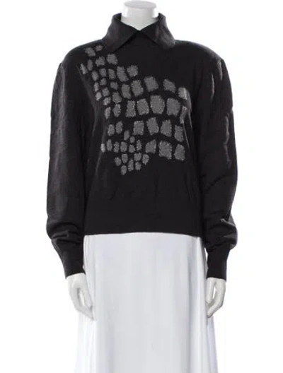 Pre-owned Escada Virgin Wool Turtleneck Sweater In Black