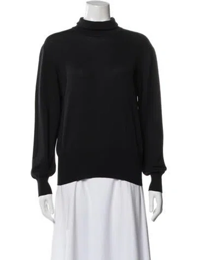 Pre-owned Escada Virgin Wool Turtleneck Sweater In Black