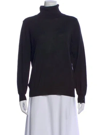 Pre-owned Escada Virgin Wool Turtleneck Sweater In Black