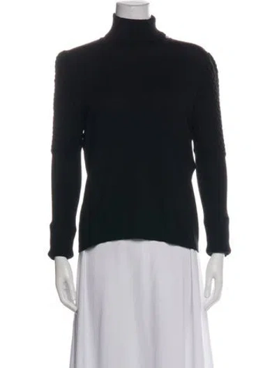 Pre-owned Escada Virgin Wool Turtleneck Sweater In Black
