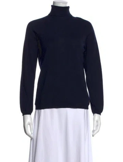 Pre-owned Escada Virgin Wool Turtleneck Sweater In Black