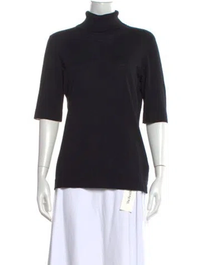 Pre-owned Escada Virgin Wool Turtleneck Sweater In Black