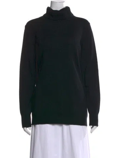 Pre-owned Escada Virgin Wool Turtleneck Sweater In Black