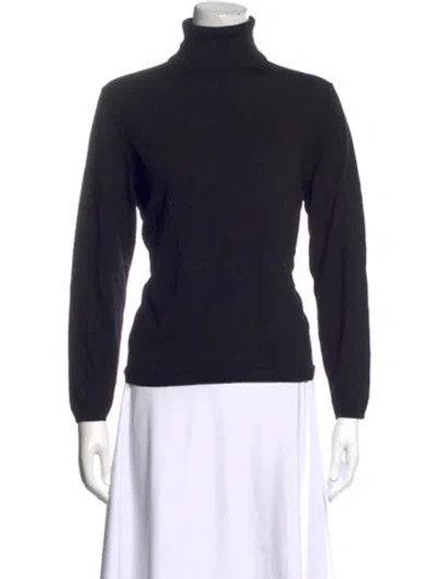 Pre-owned Escada Virgin Wool Turtleneck Sweater In Black