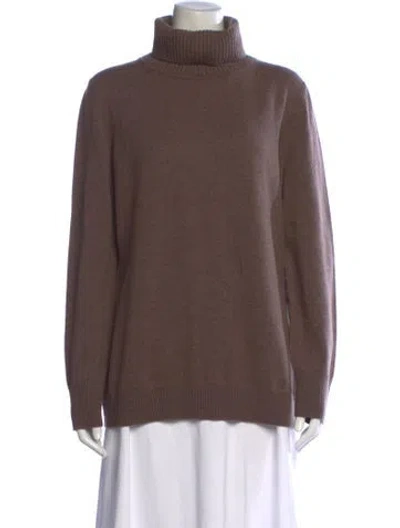Pre-owned Escada Virgin Wool Turtleneck Sweater In Brown