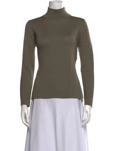 Pre-owned Escada Virgin Wool Turtleneck Sweater In Green