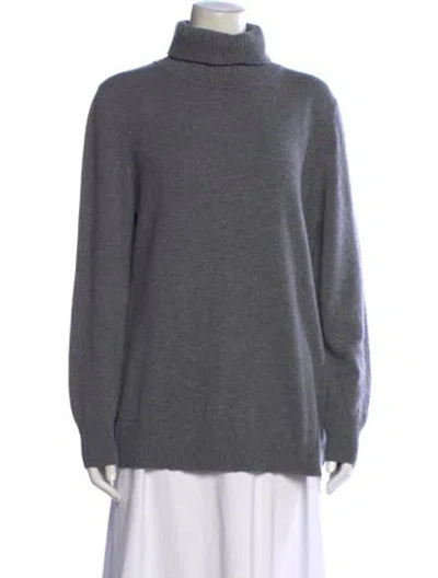 Pre-owned Escada Virgin Wool Turtleneck Sweater In Grey