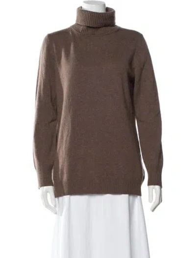 Pre-owned Escada Virgin Wool Turtleneck Sweater In Neutral