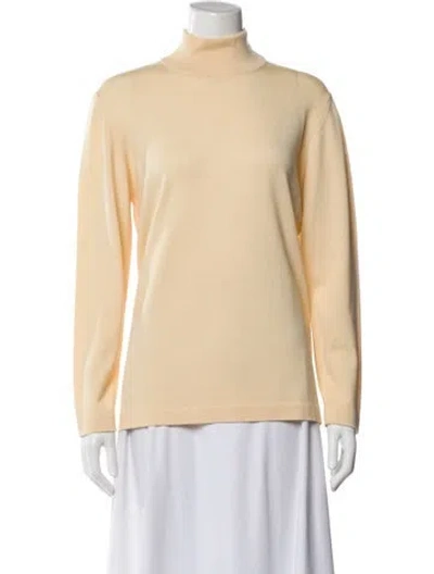 Pre-owned Escada Virgin Wool Turtleneck Sweater In Neutral