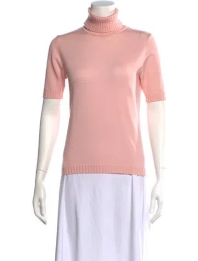 Pre-owned Escada Virgin Wool Turtleneck Sweater In Pink