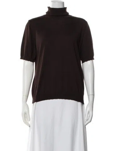 Pre-owned Escada Virgin Wool Turtleneck Sweater In Pink
