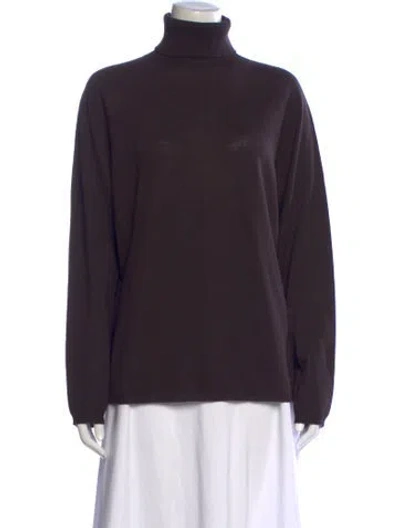 Pre-owned Escada Virgin Wool Turtleneck Sweater In Purple