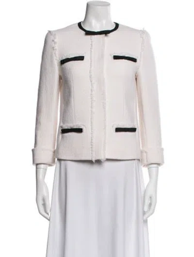 Pre-owned Escada Virgin Wool Tweed Pattern Blazer In Multi