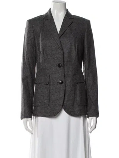 Pre-owned Escada Virgin Wool Tweed Pattern Blazer W/ Tags In Gray