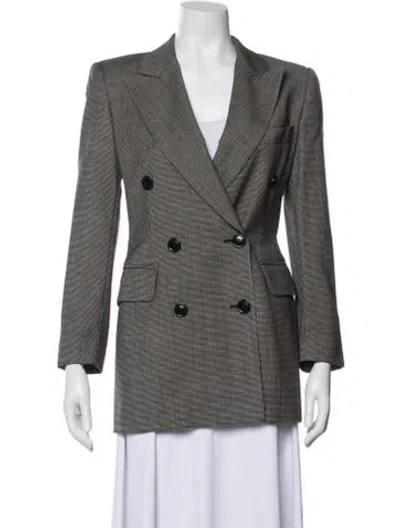 Pre-owned Escada Virgin Wool Tweed Pattern Coat In Gray
