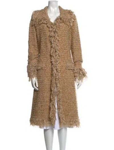 Pre-owned Escada Virgin Wool Tweed Pattern Sweater In Neutral