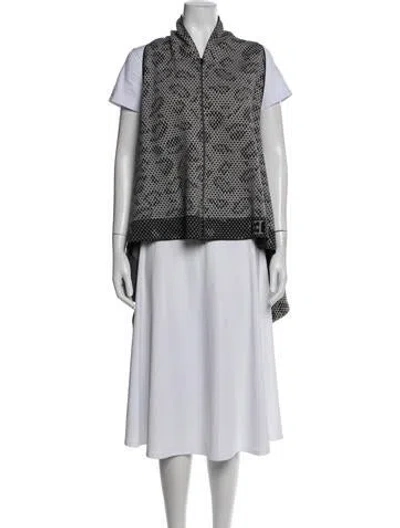 Pre-owned Escada Virgin Wool Tweed Pattern Sweater In White
