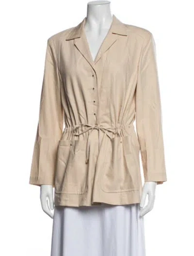 Pre-owned Escada Virgin Wool Utility Jacket In Neutrals
