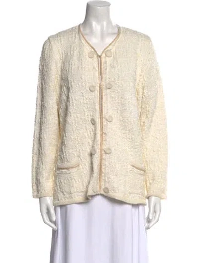 Pre-owned Escada Virgin Wool V-neck Sweater
