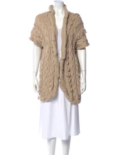 Pre-owned Escada Virgin Wool V-neck Sweater In Neutral