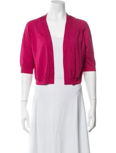 Pre-owned Escada Virgin Wool V-neck Sweater In Pink