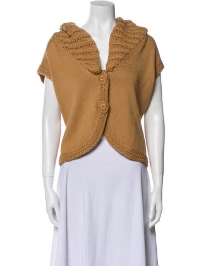 Pre-owned Escada Virgin Wool V-neck Sweater W/ Tags In Neutral