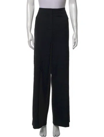 Pre-owned Escada Virgin Wool Wide Leg Pants In Black