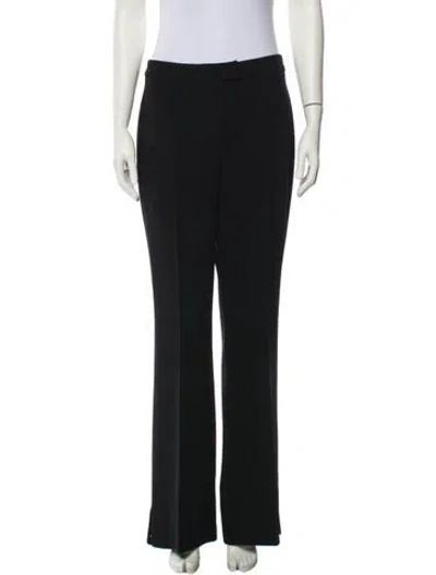 Pre-owned Escada Virgin Wool Wide Leg Pants In Black