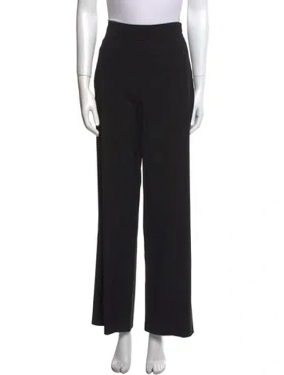 Pre-owned Escada Virgin Wool Wide Leg Pants In Black