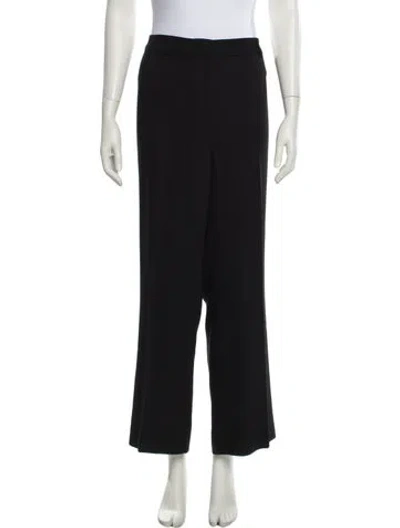 Pre-owned Escada Virgin Wool Wide Leg Pants In Black