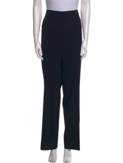 Pre-owned Escada Virgin Wool Wide Leg Pants In Black