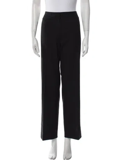 Pre-owned Escada Virgin Wool Wide Leg Pants In Black