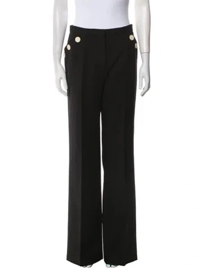 Pre-owned Escada Virgin Wool Wide Leg Pants In Black