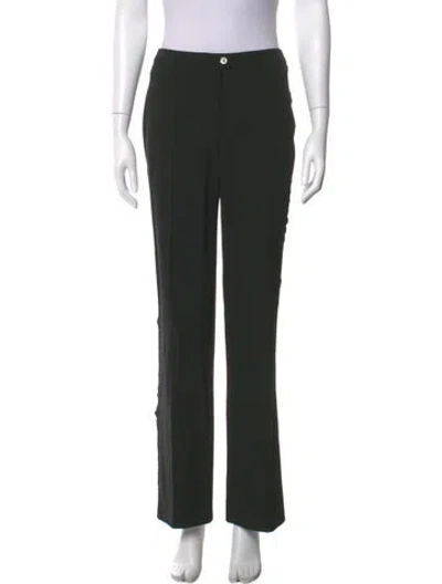 Pre-owned Escada Virgin Wool Wide Leg Pants In Black
