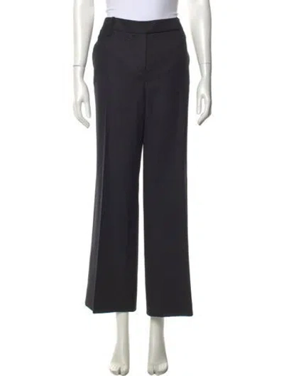 Pre-owned Escada Virgin Wool Wide Leg Pants In Black