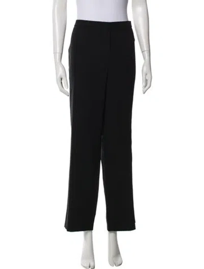 Pre-owned Escada Virgin Wool Wide Leg Pants In Black