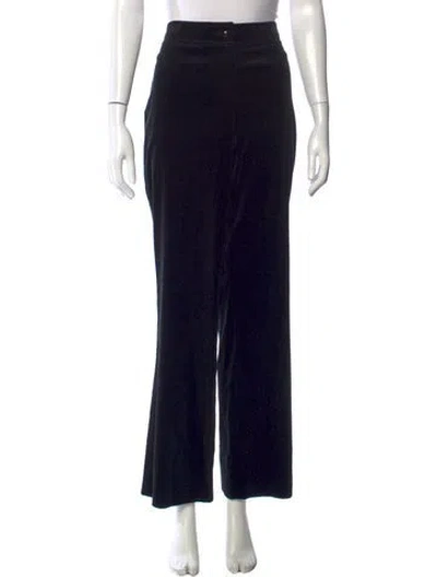 Pre-owned Escada Virgin Wool Wide Leg Pants In Black