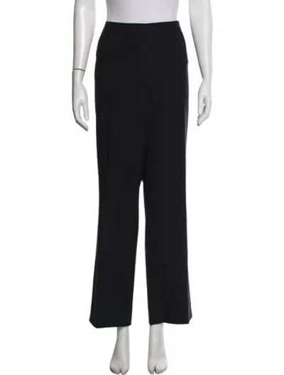 Pre-owned Escada Virgin Wool Wide Leg Pants In Black