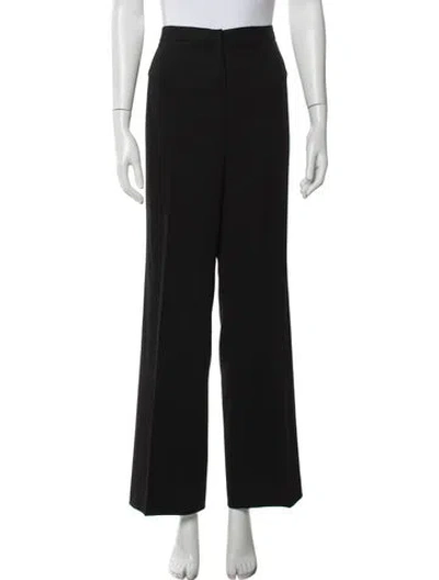 Pre-owned Escada Virgin Wool Wide Leg Pants In Black