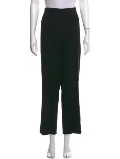 Pre-owned Escada Virgin Wool Wide Leg Pants In Black