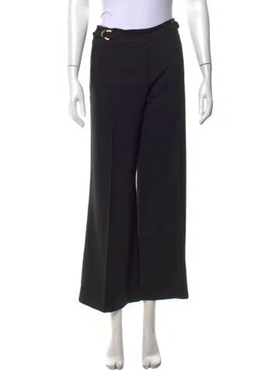 Pre-owned Escada Virgin Wool Wide Leg Pants In Black